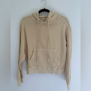 NWT Unsubscribed Cropped Batwing Hoodie Light Tan